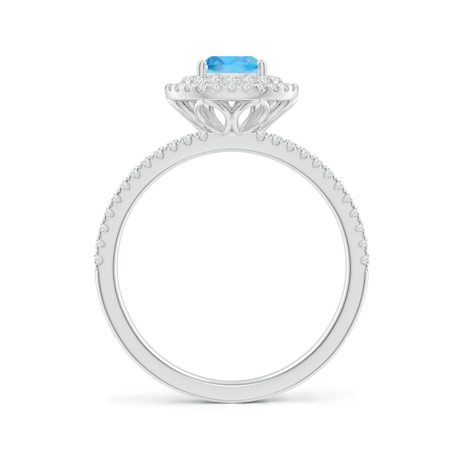 AA - Swiss Blue Topaz / 1.22 CT / 14 KT White Gold