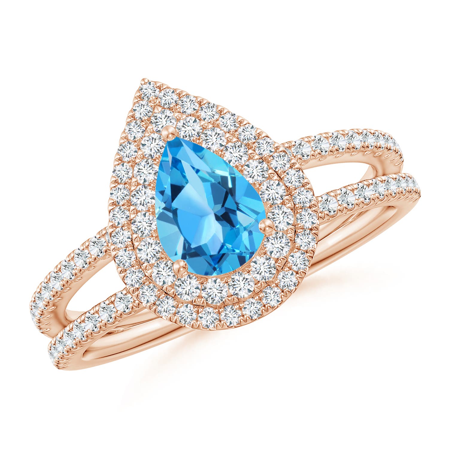 AAA - Swiss Blue Topaz / 1.22 CT / 14 KT Rose Gold