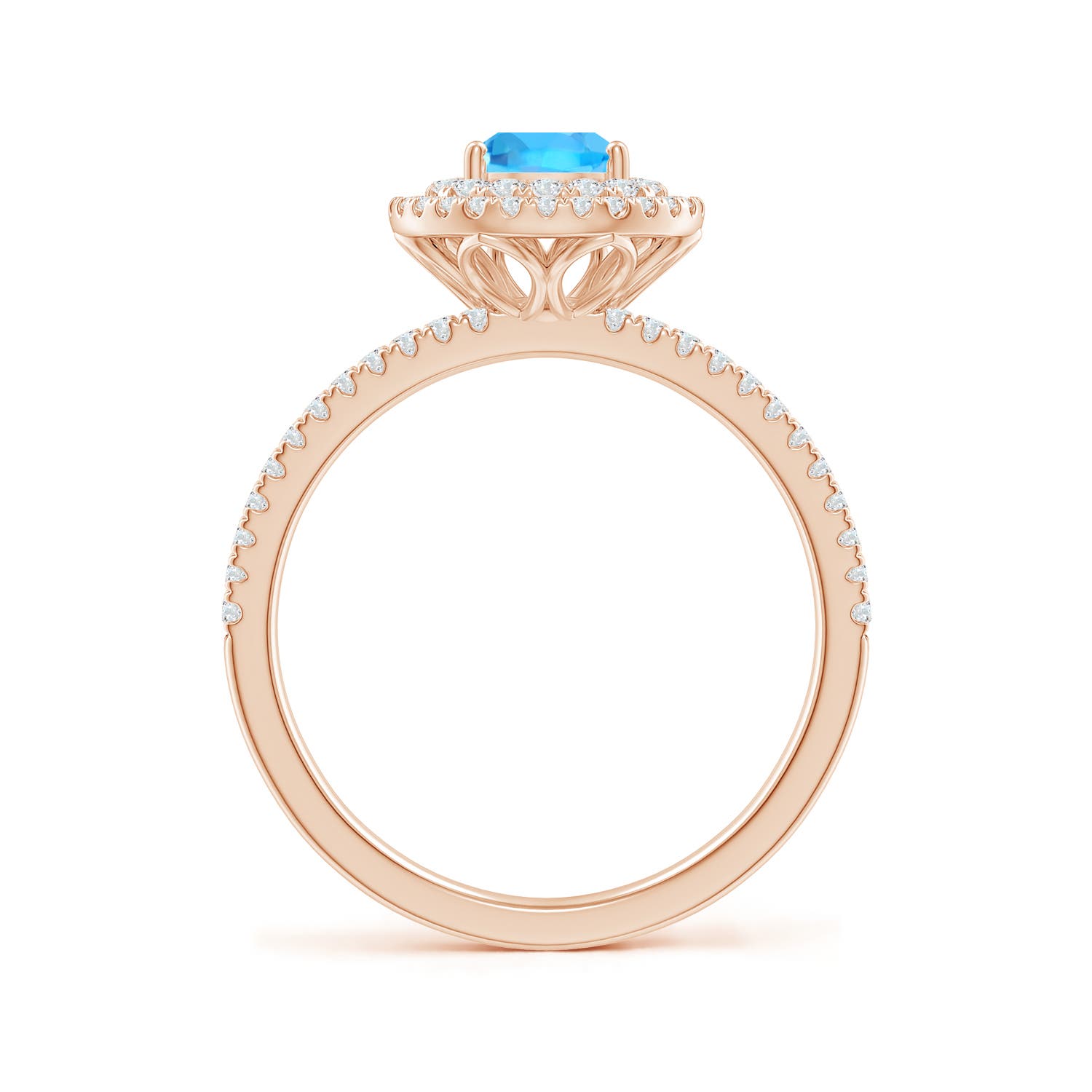 AAA - Swiss Blue Topaz / 1.22 CT / 14 KT Rose Gold