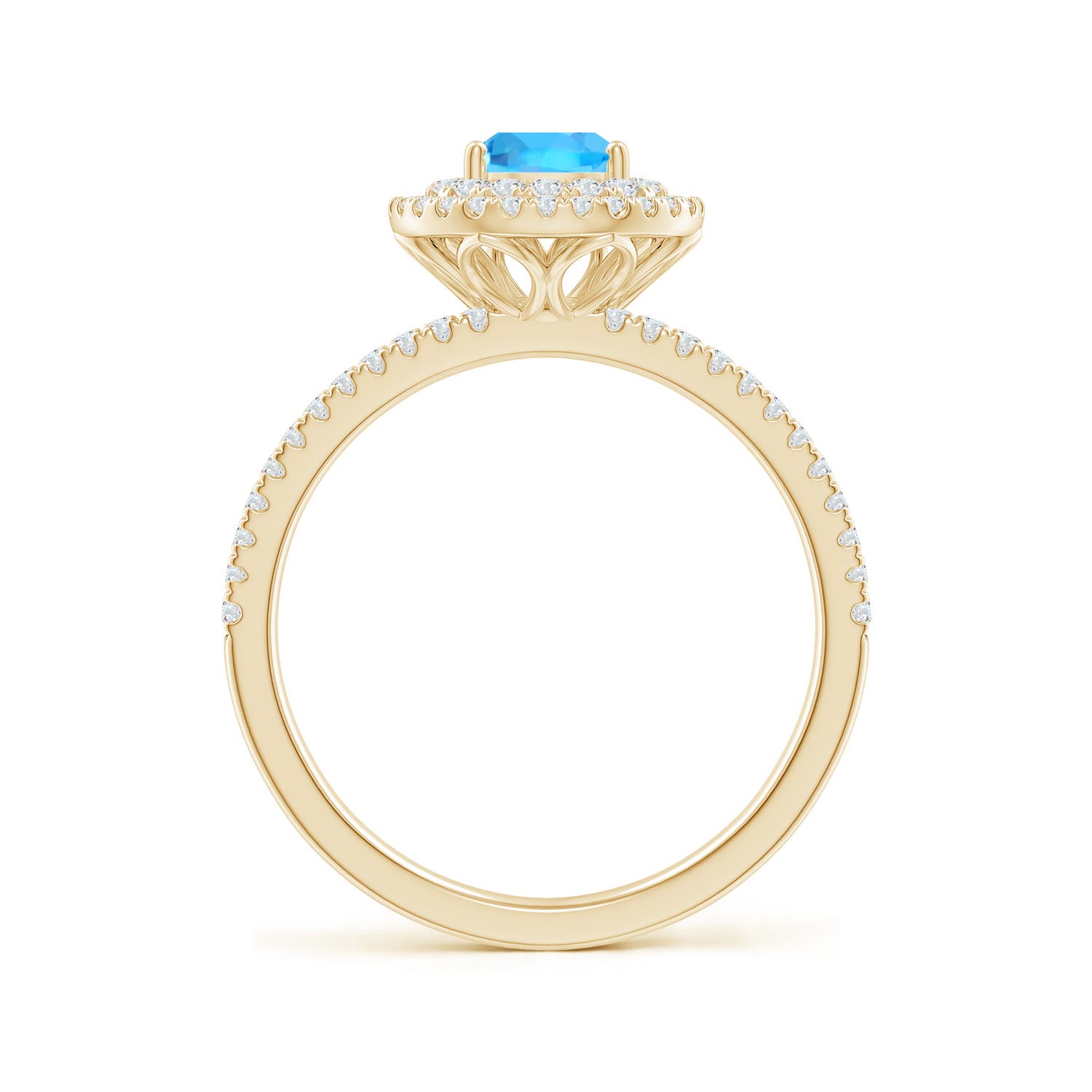 AAA - Swiss Blue Topaz / 1.22 CT / 14 KT Yellow Gold