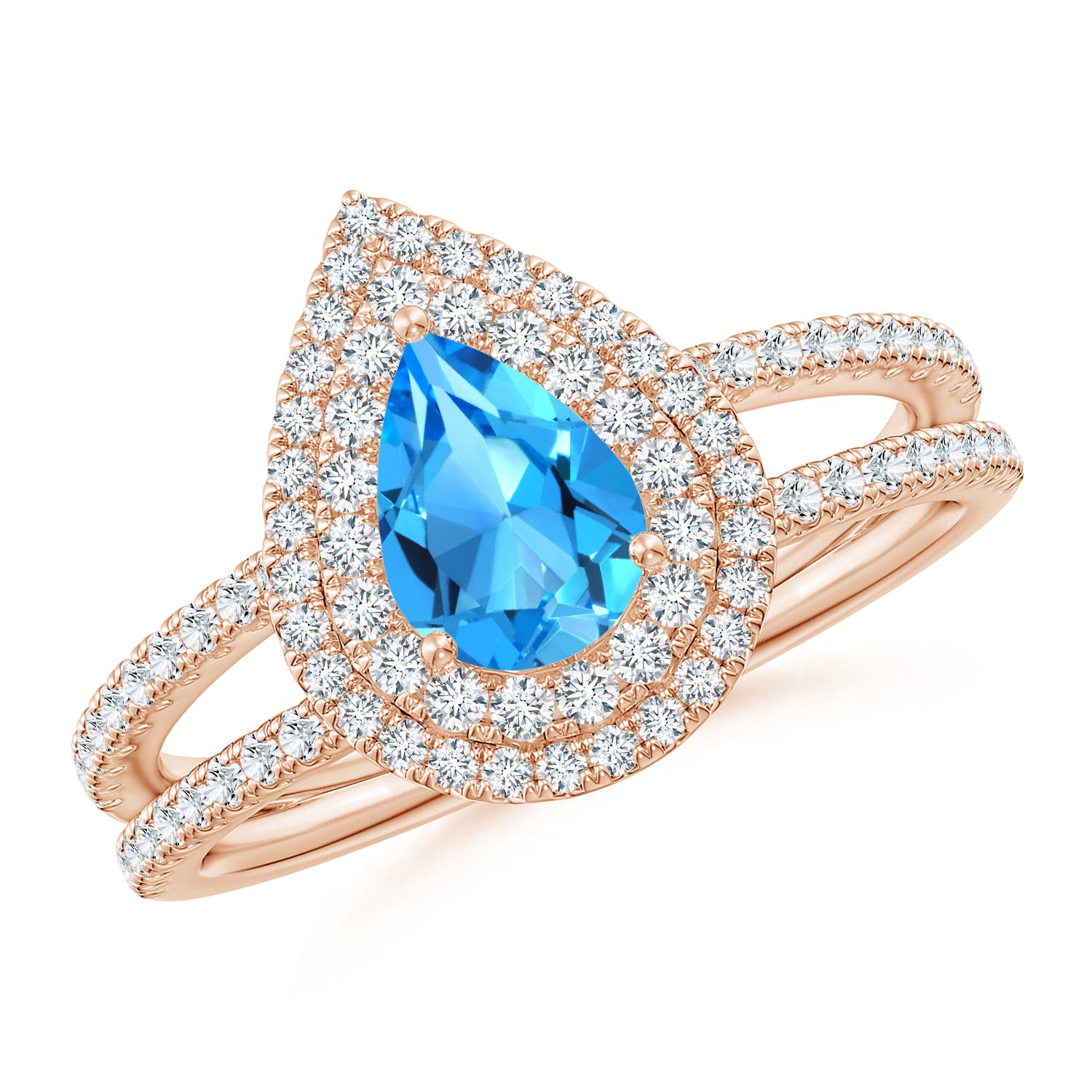 AAAA - Swiss Blue Topaz / 1.22 CT / 14 KT Rose Gold