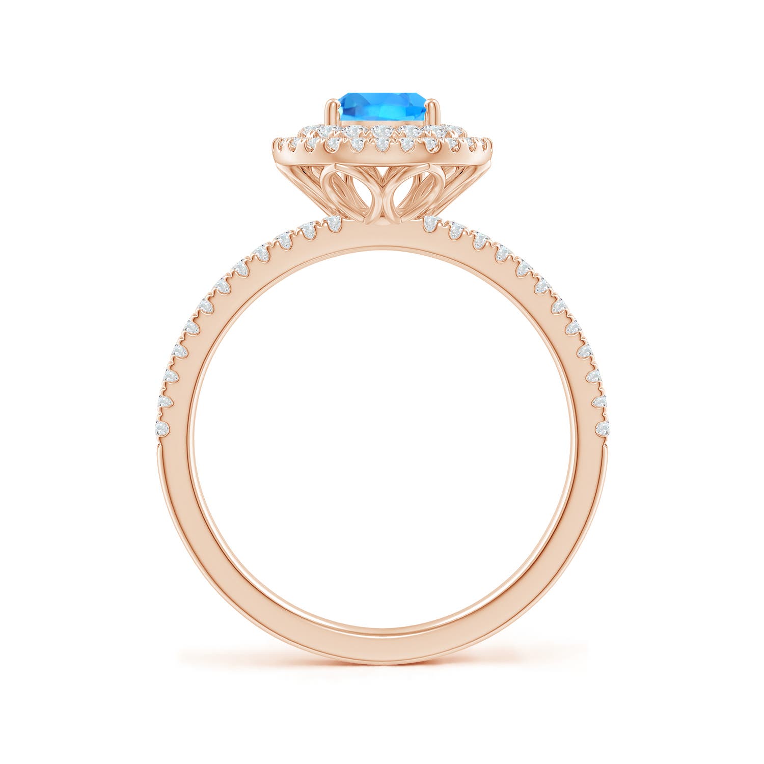 AAAA - Swiss Blue Topaz / 1.22 CT / 14 KT Rose Gold