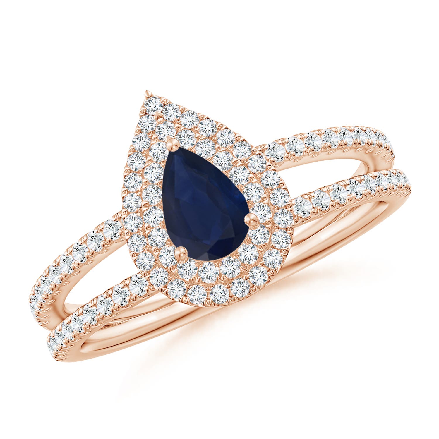 A - Blue Sapphire / 0.81 CT / 14 KT Rose Gold