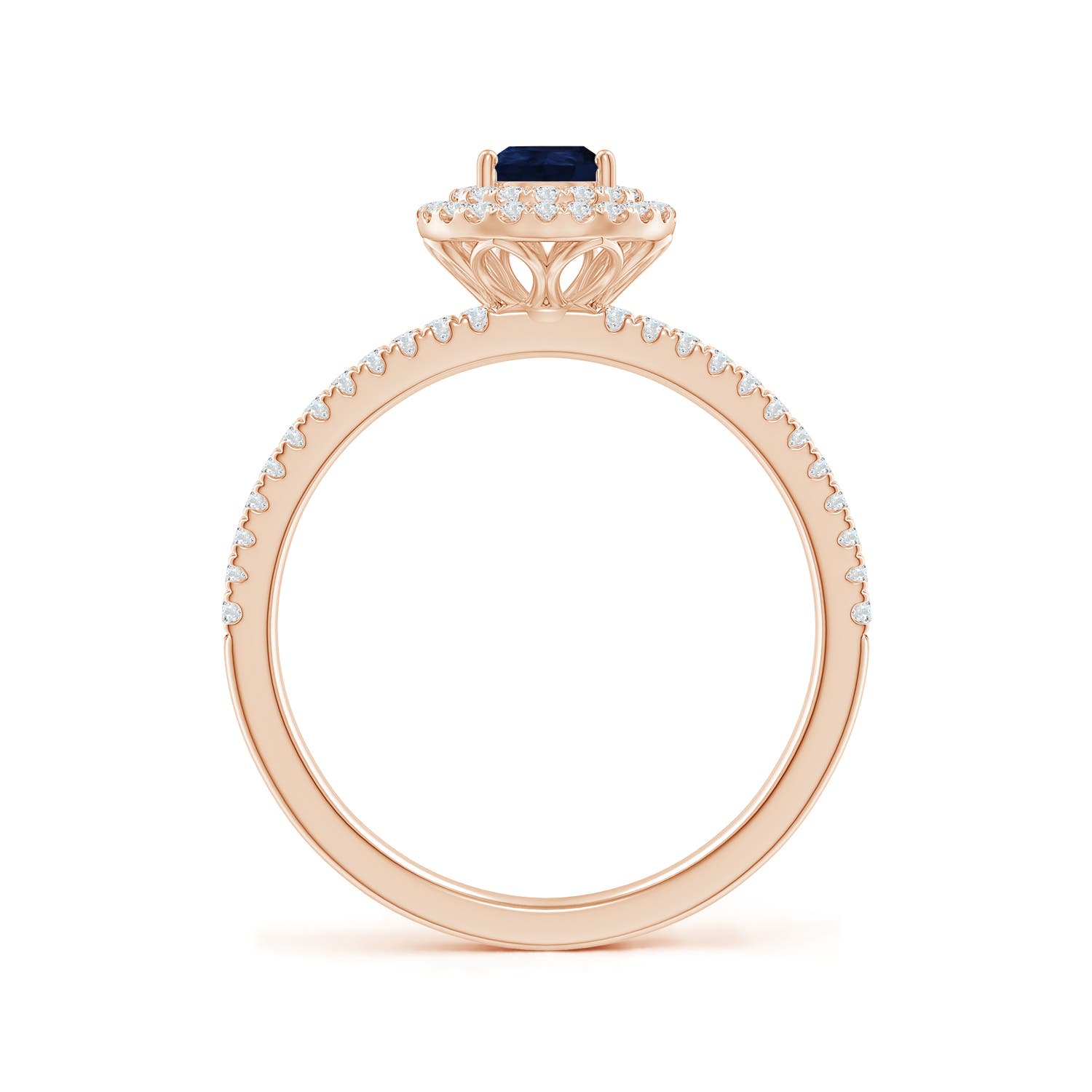 A - Blue Sapphire / 0.81 CT / 14 KT Rose Gold