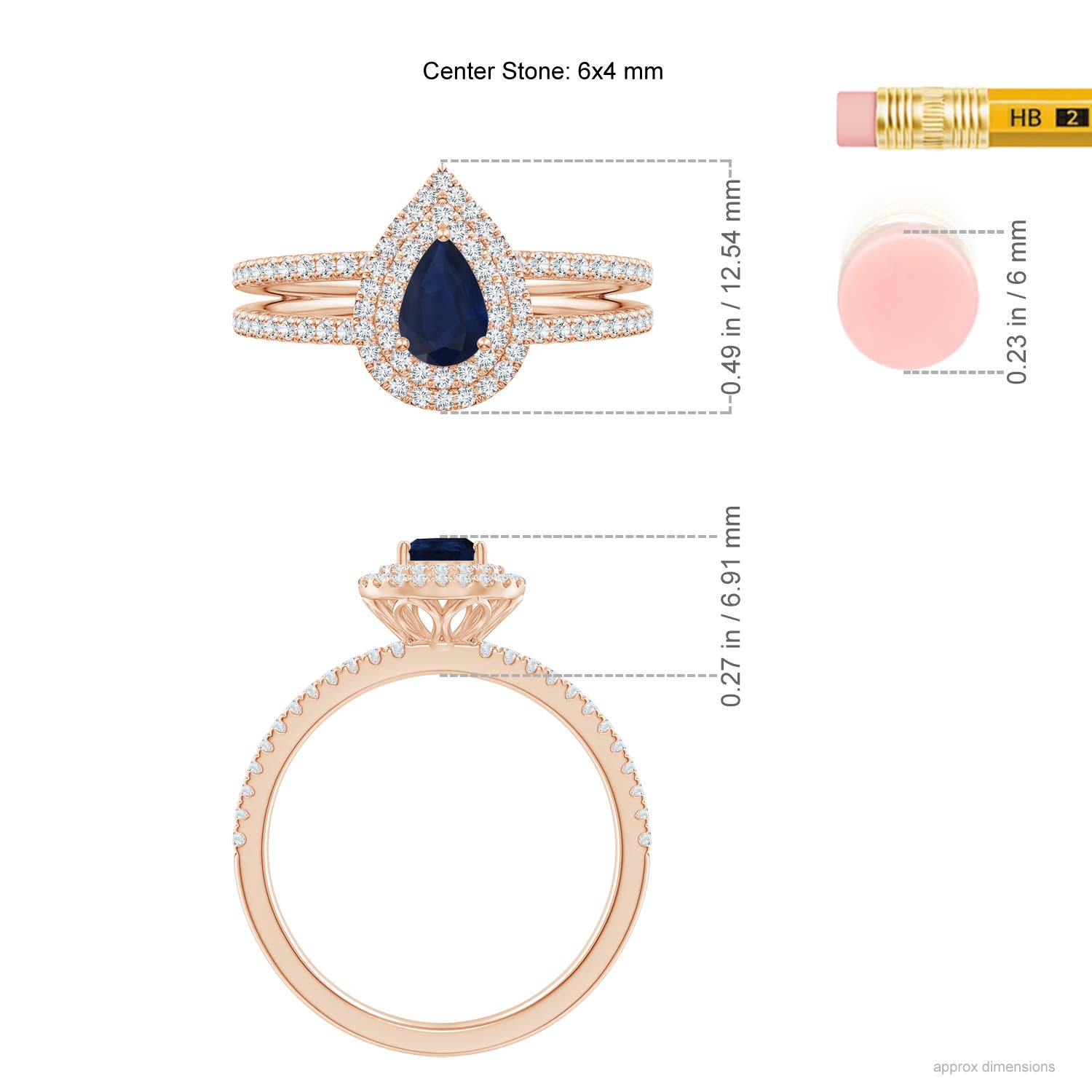 A - Blue Sapphire / 0.81 CT / 14 KT Rose Gold