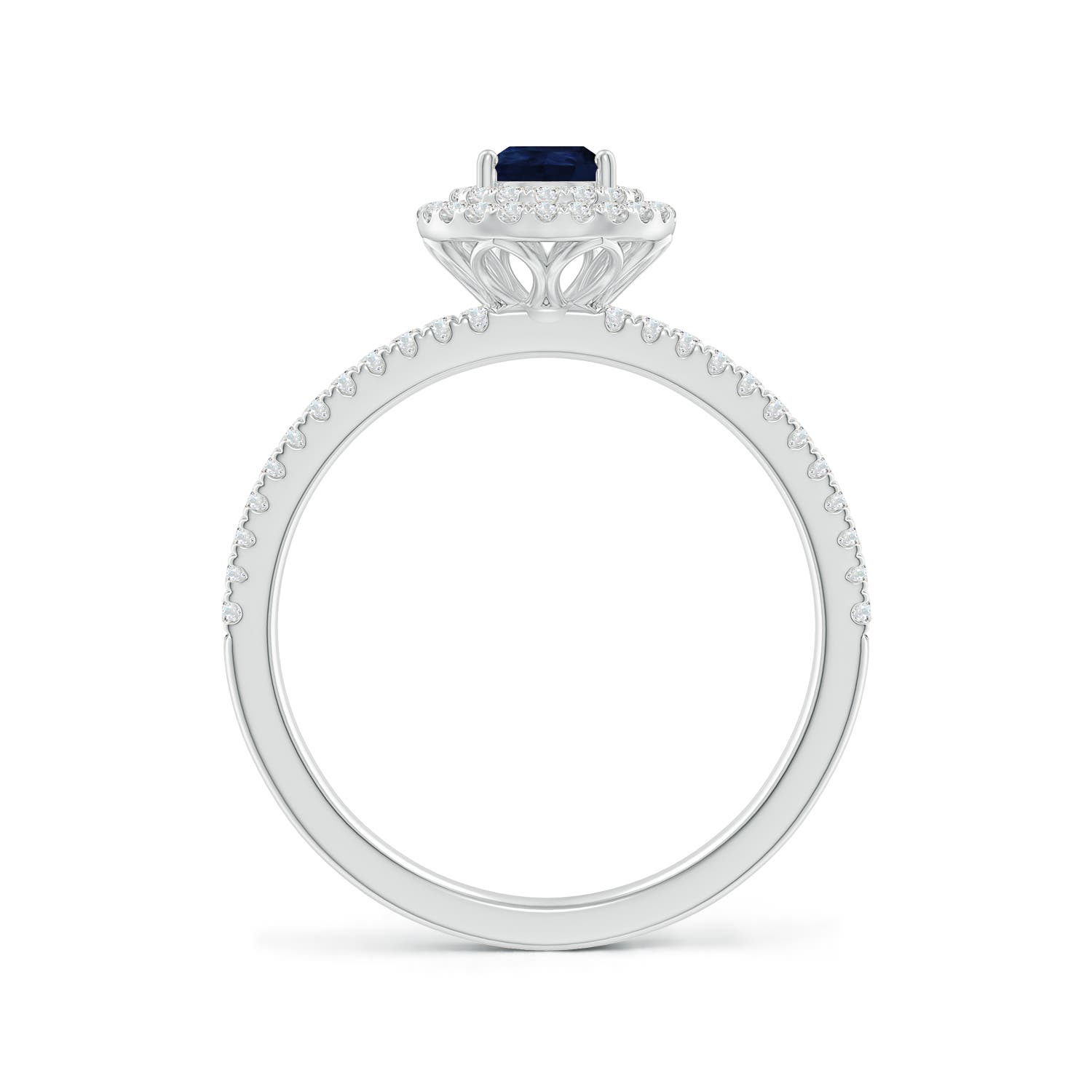 A - Blue Sapphire / 0.81 CT / 14 KT White Gold