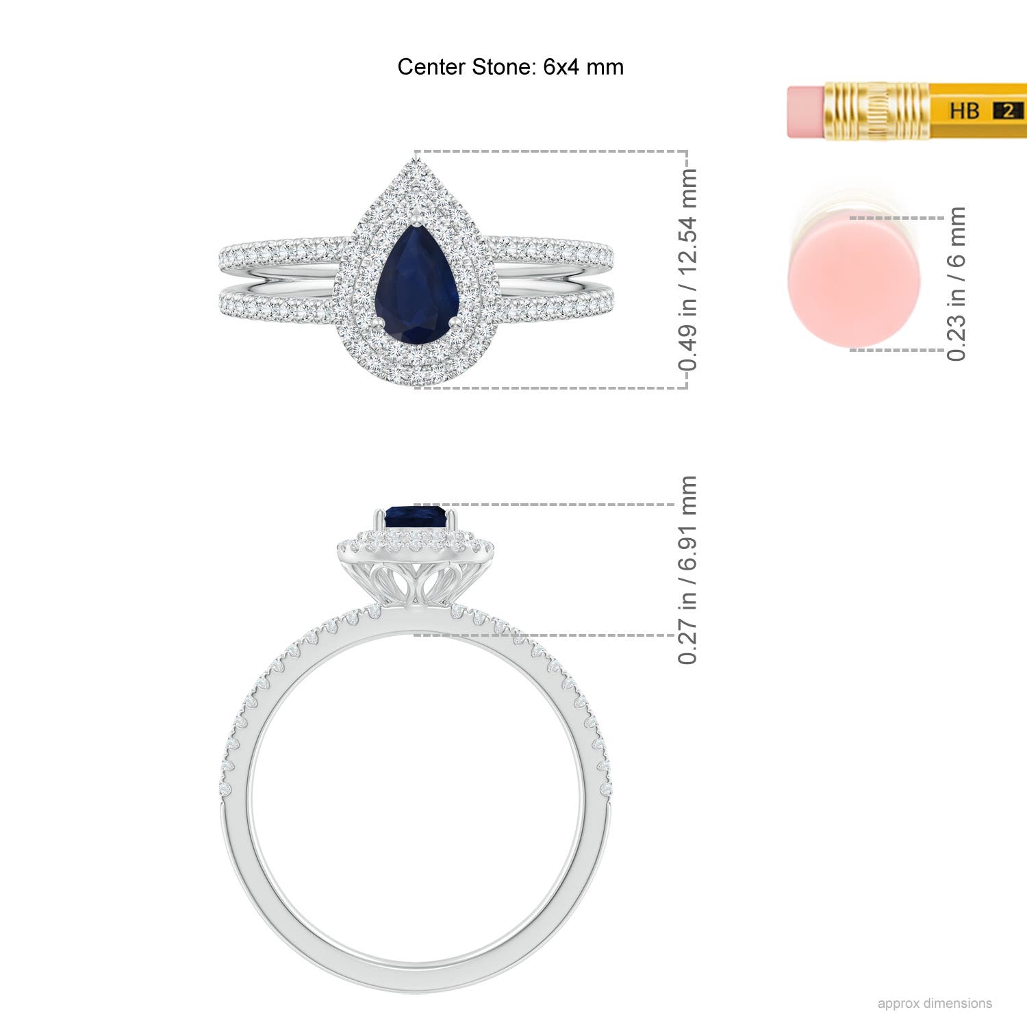 A - Blue Sapphire / 0.81 CT / 14 KT White Gold