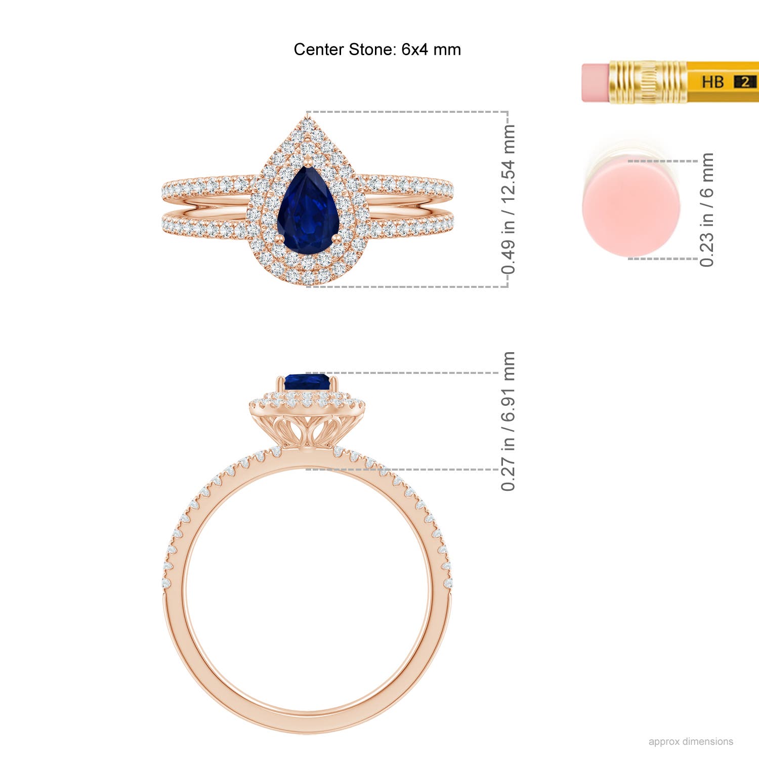 AA - Blue Sapphire / 0.81 CT / 14 KT Rose Gold