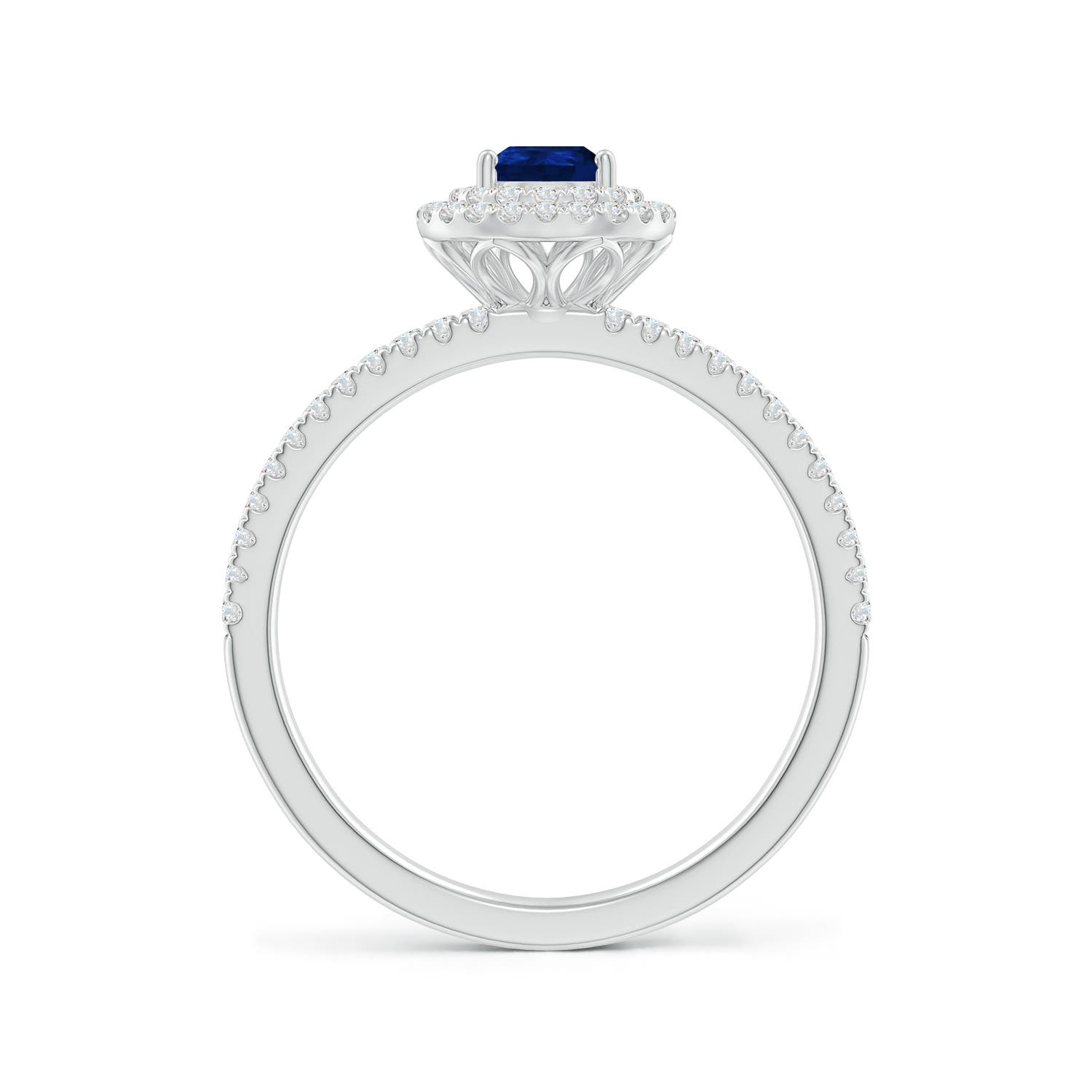 AA - Blue Sapphire / 0.81 CT / 14 KT White Gold