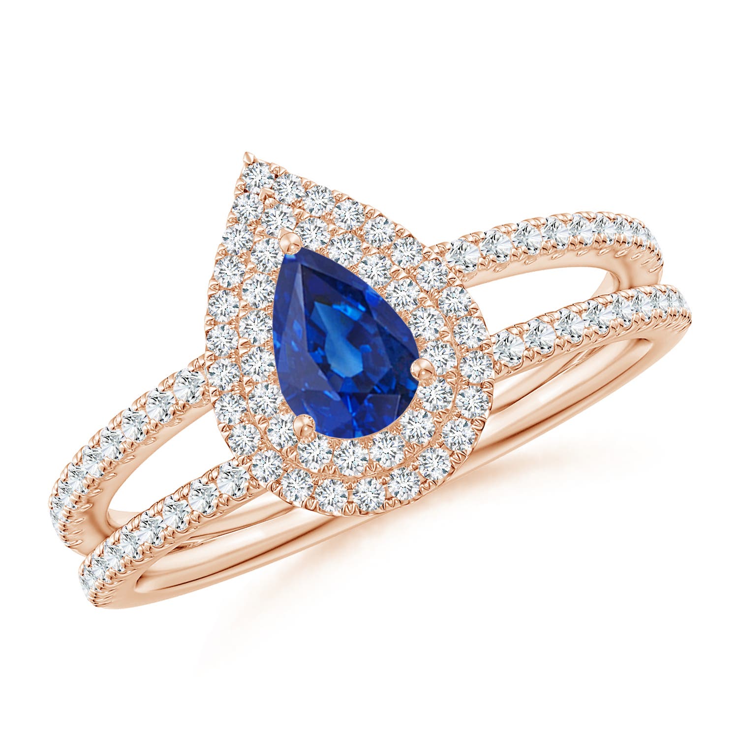 AAA - Blue Sapphire / 0.81 CT / 14 KT Rose Gold