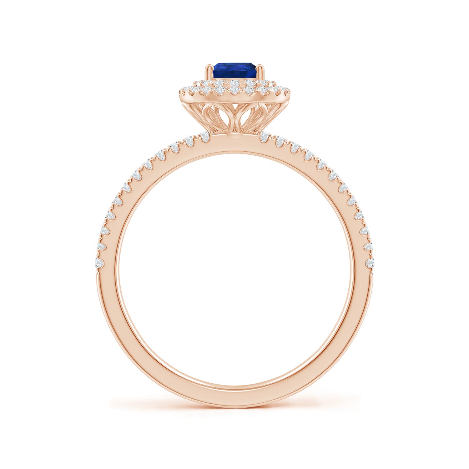 AAA - Blue Sapphire / 0.81 CT / 14 KT Rose Gold