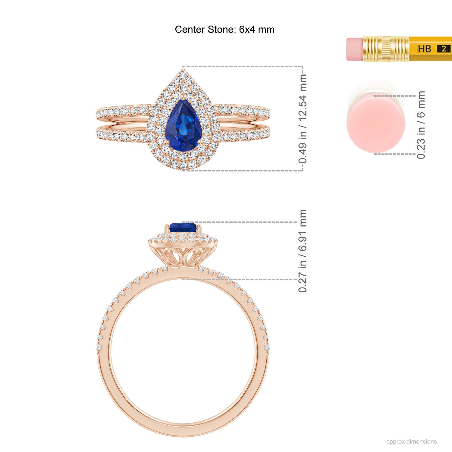 AAA - Blue Sapphire / 0.81 CT / 14 KT Rose Gold