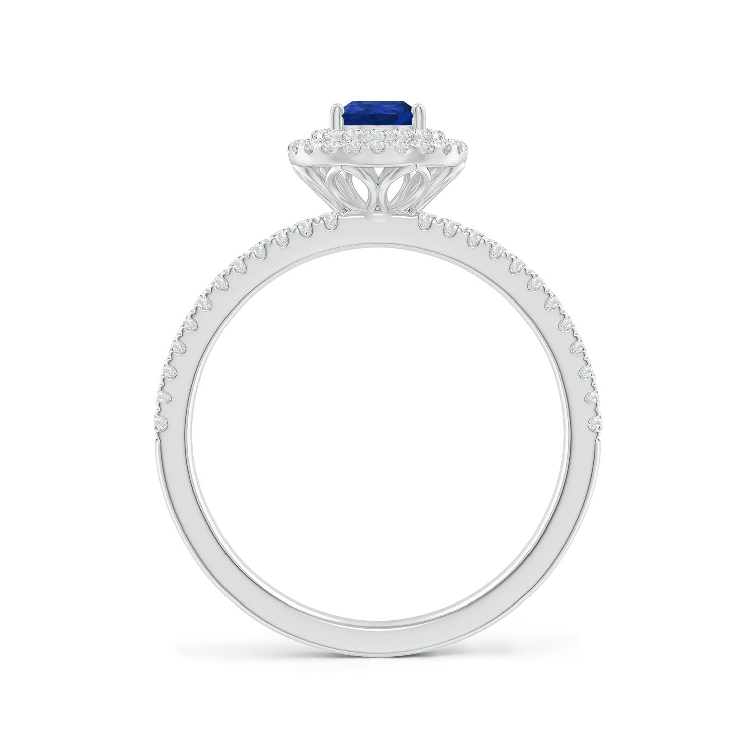 AAA - Blue Sapphire / 0.81 CT / 14 KT White Gold