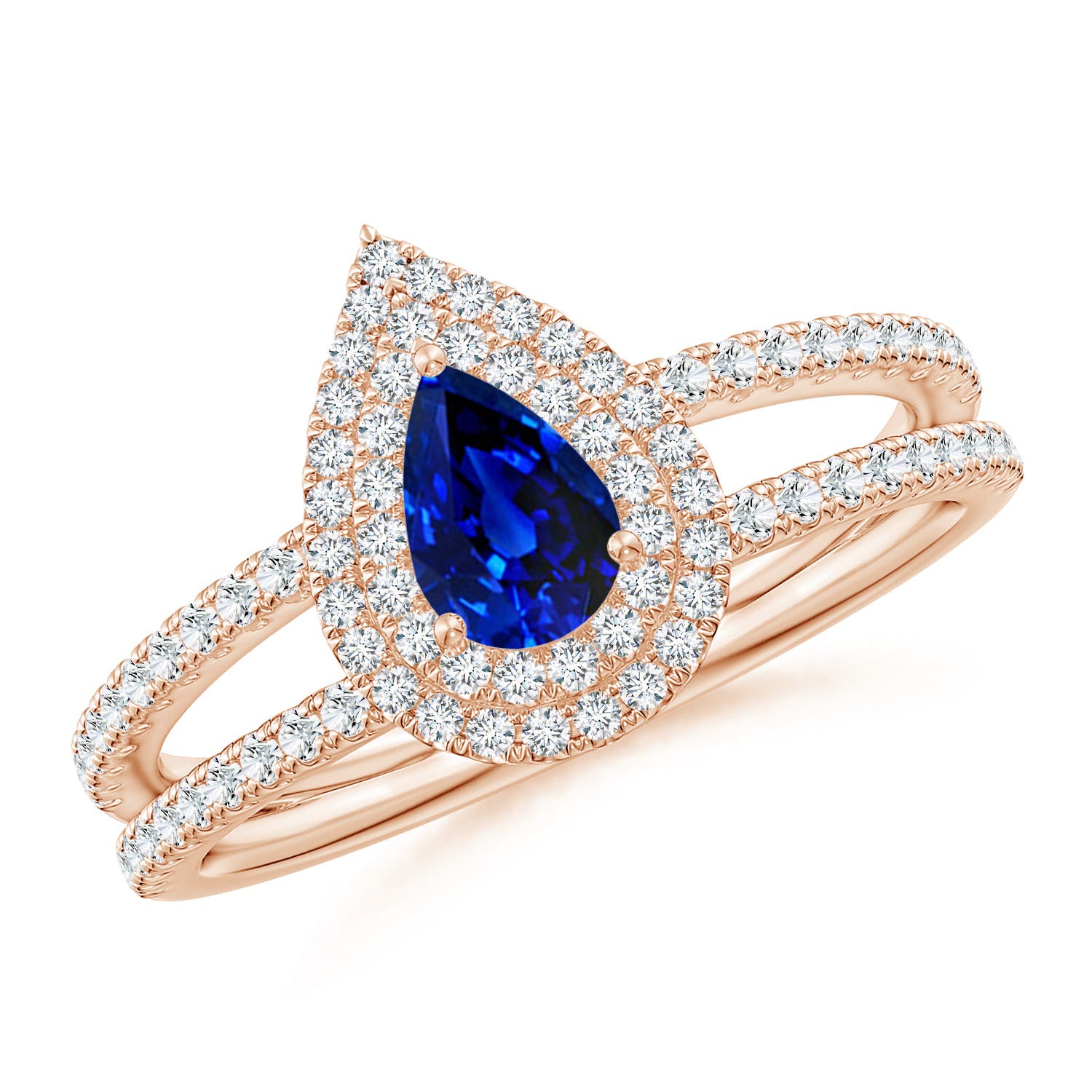 AAAA - Blue Sapphire / 0.81 CT / 14 KT Rose Gold