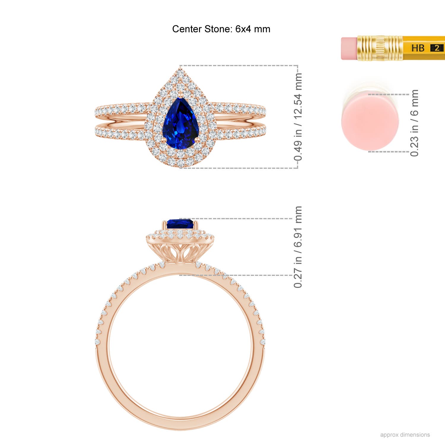 AAAA - Blue Sapphire / 0.81 CT / 14 KT Rose Gold