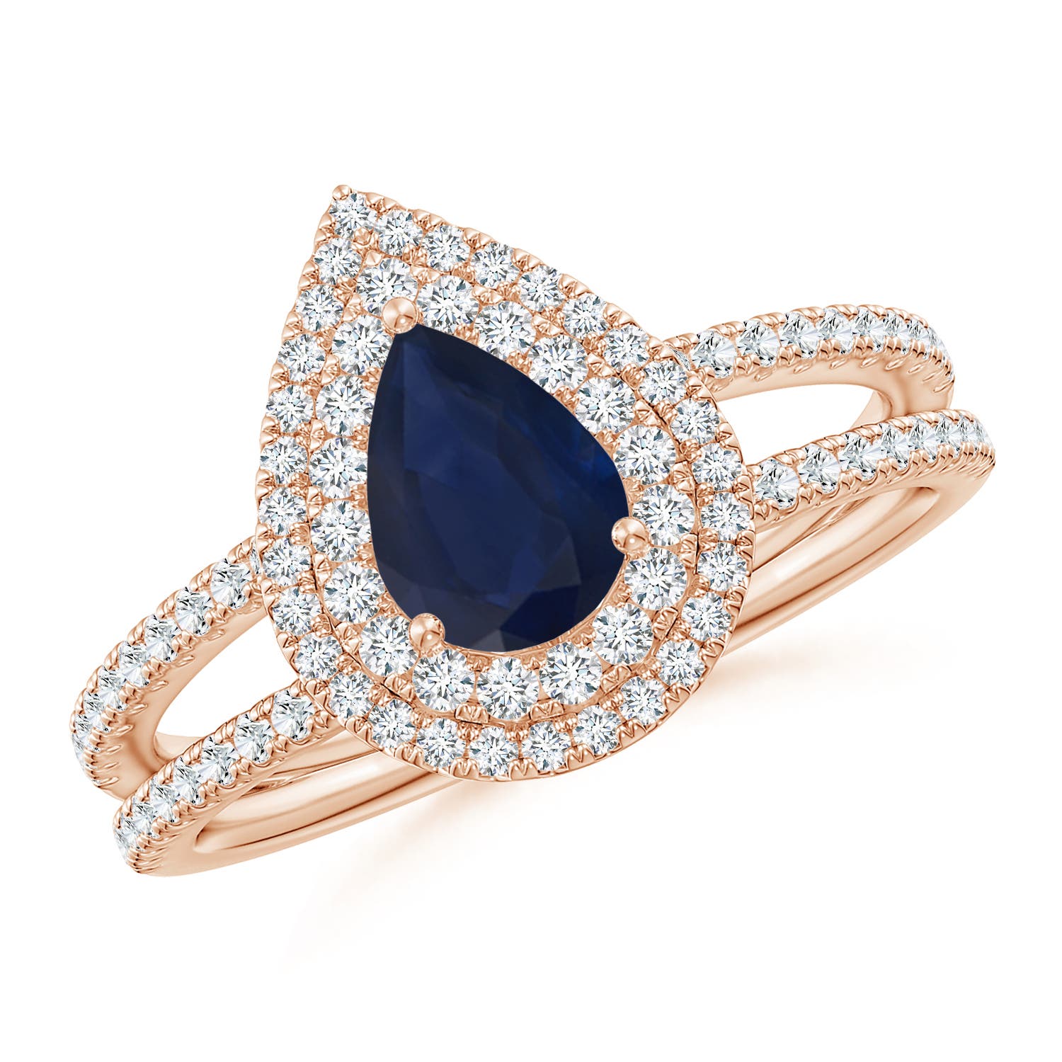 A - Blue Sapphire / 1.17 CT / 14 KT Rose Gold