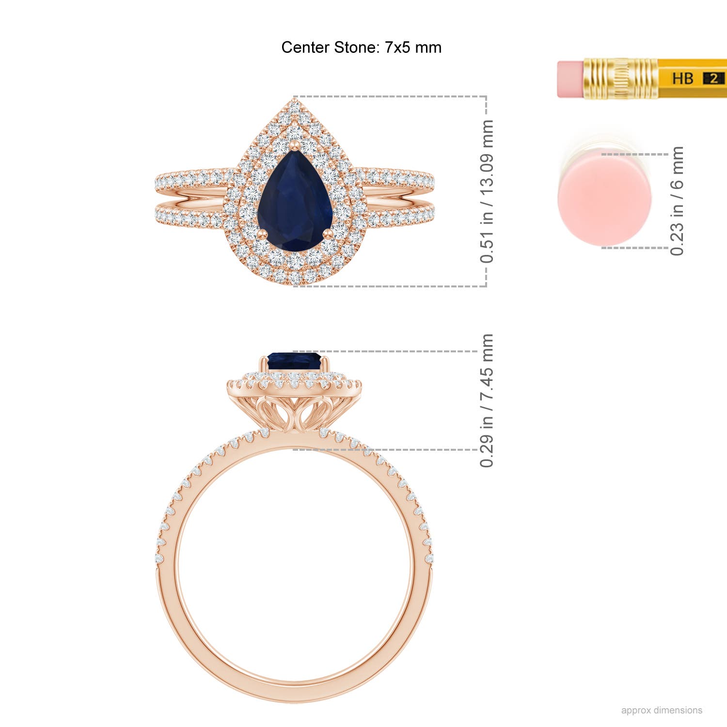 A - Blue Sapphire / 1.17 CT / 14 KT Rose Gold