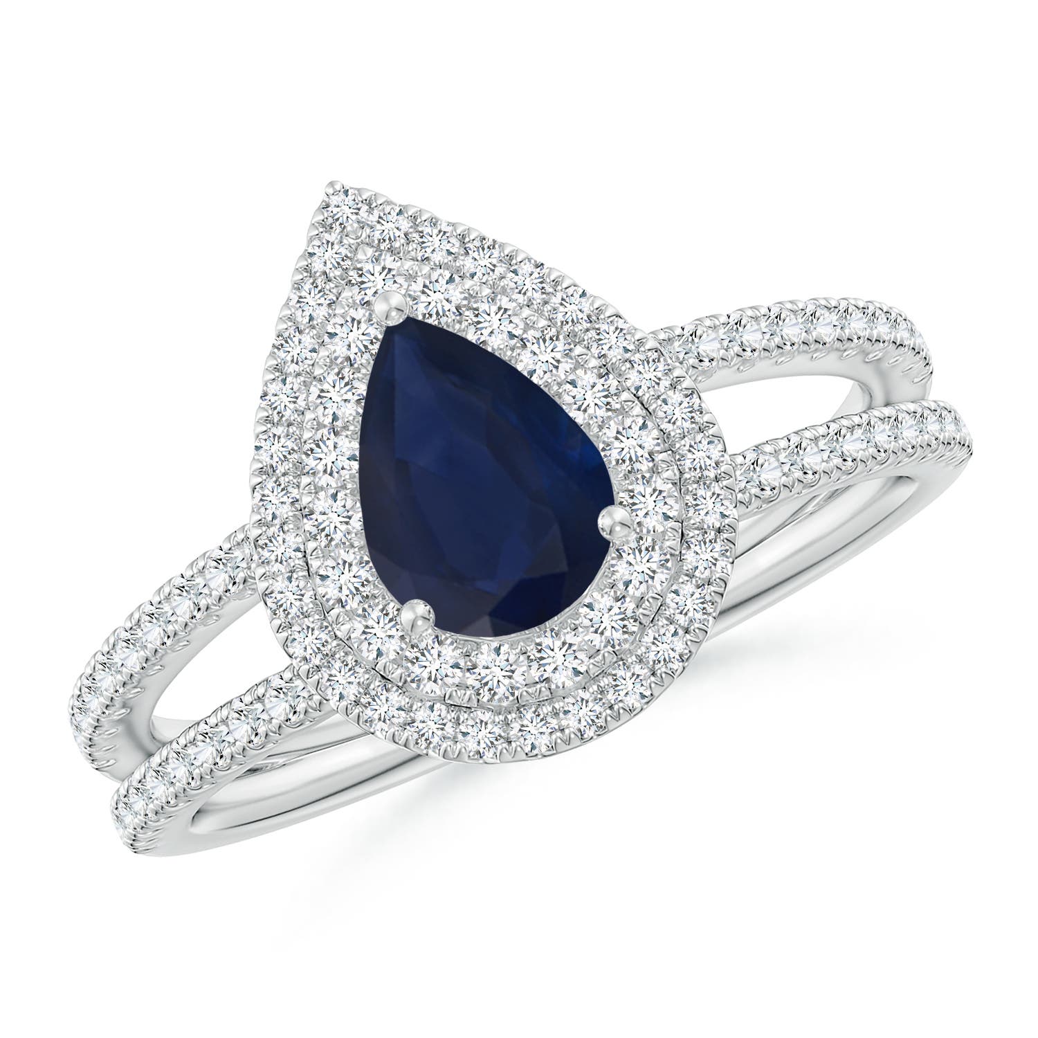 A - Blue Sapphire / 1.17 CT / 14 KT White Gold