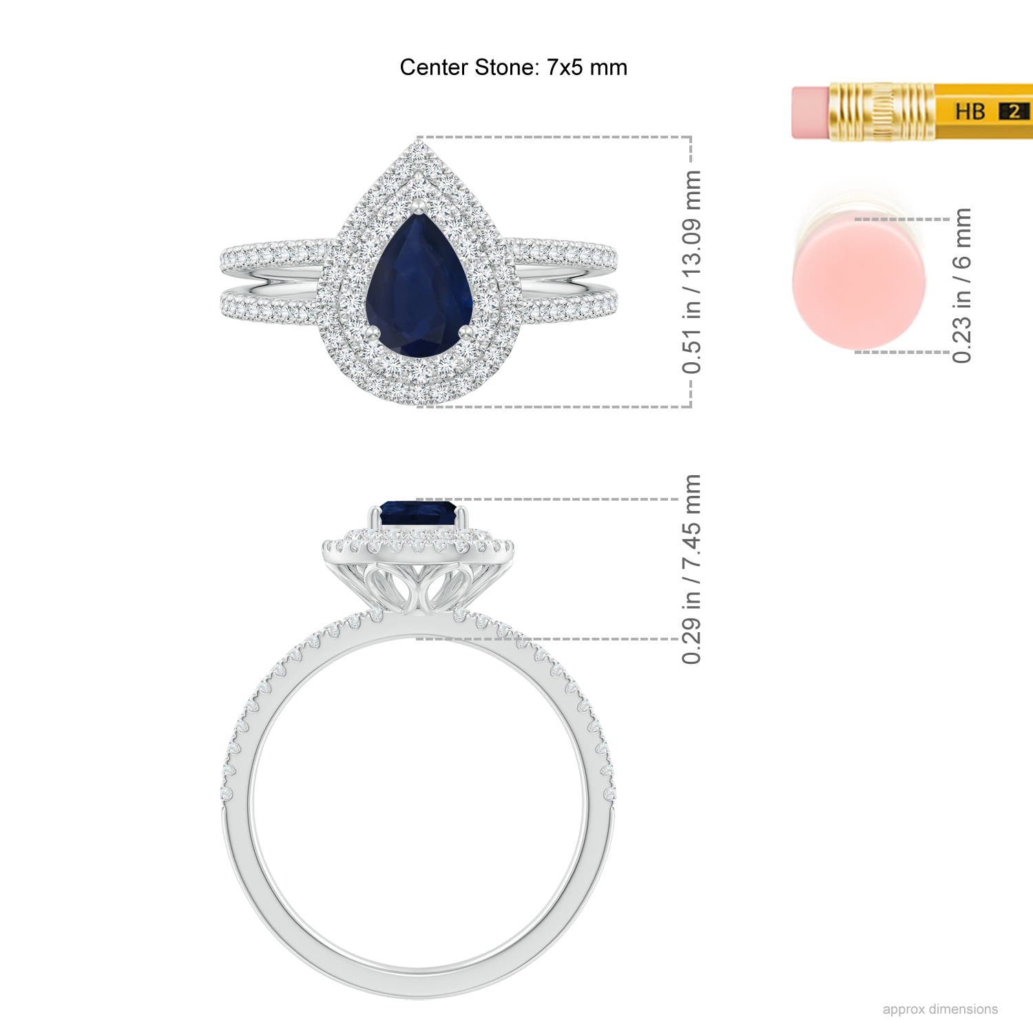 A - Blue Sapphire / 1.17 CT / 14 KT White Gold