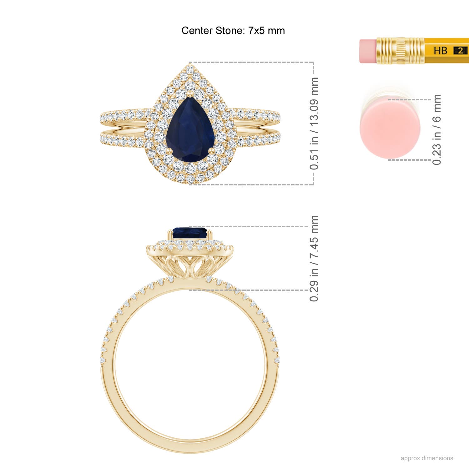 A - Blue Sapphire / 1.17 CT / 14 KT Yellow Gold