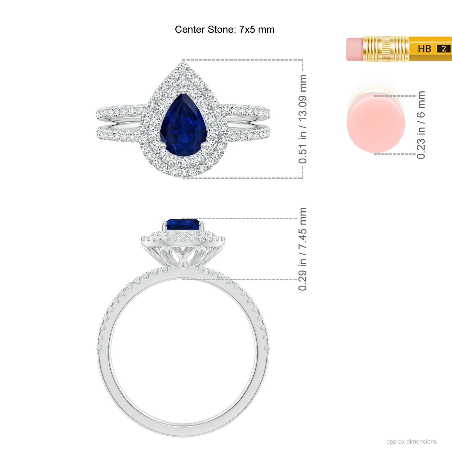 AA - Blue Sapphire / 1.17 CT / 14 KT White Gold