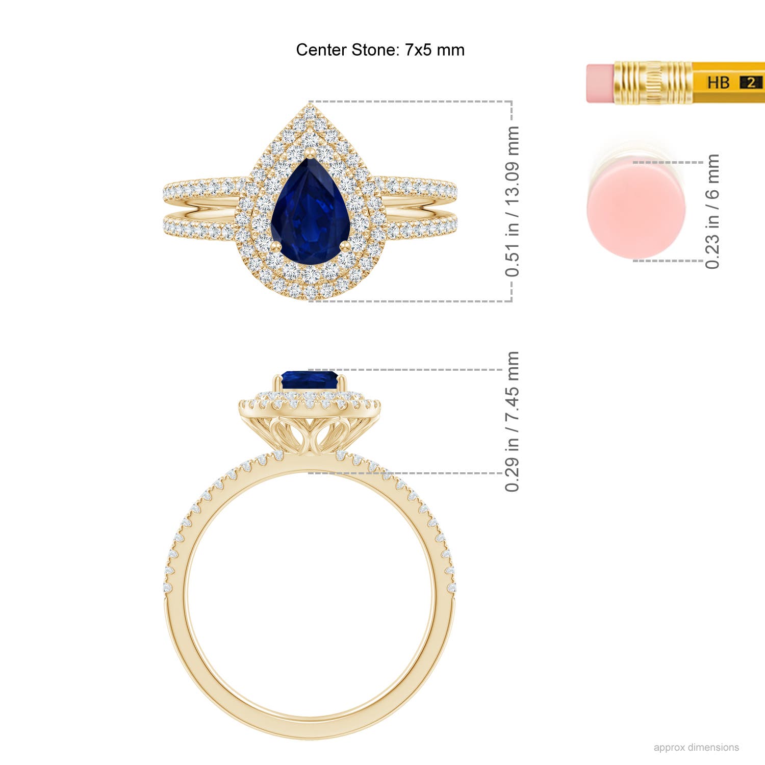 AA - Blue Sapphire / 1.17 CT / 14 KT Yellow Gold