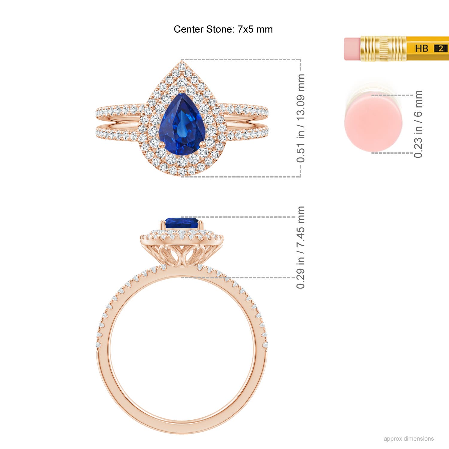 AAA - Blue Sapphire / 1.17 CT / 14 KT Rose Gold