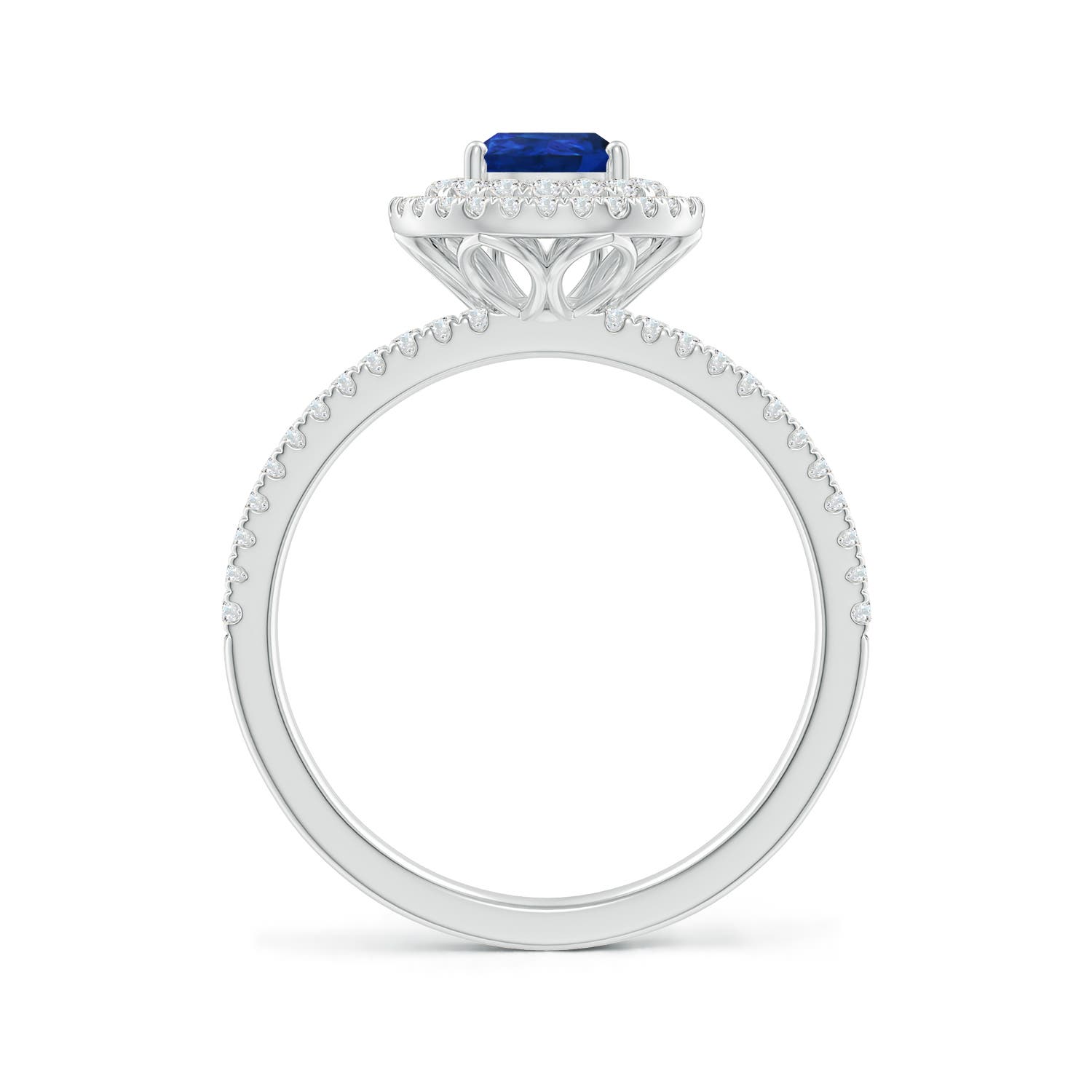 AAA - Blue Sapphire / 1.17 CT / 14 KT White Gold