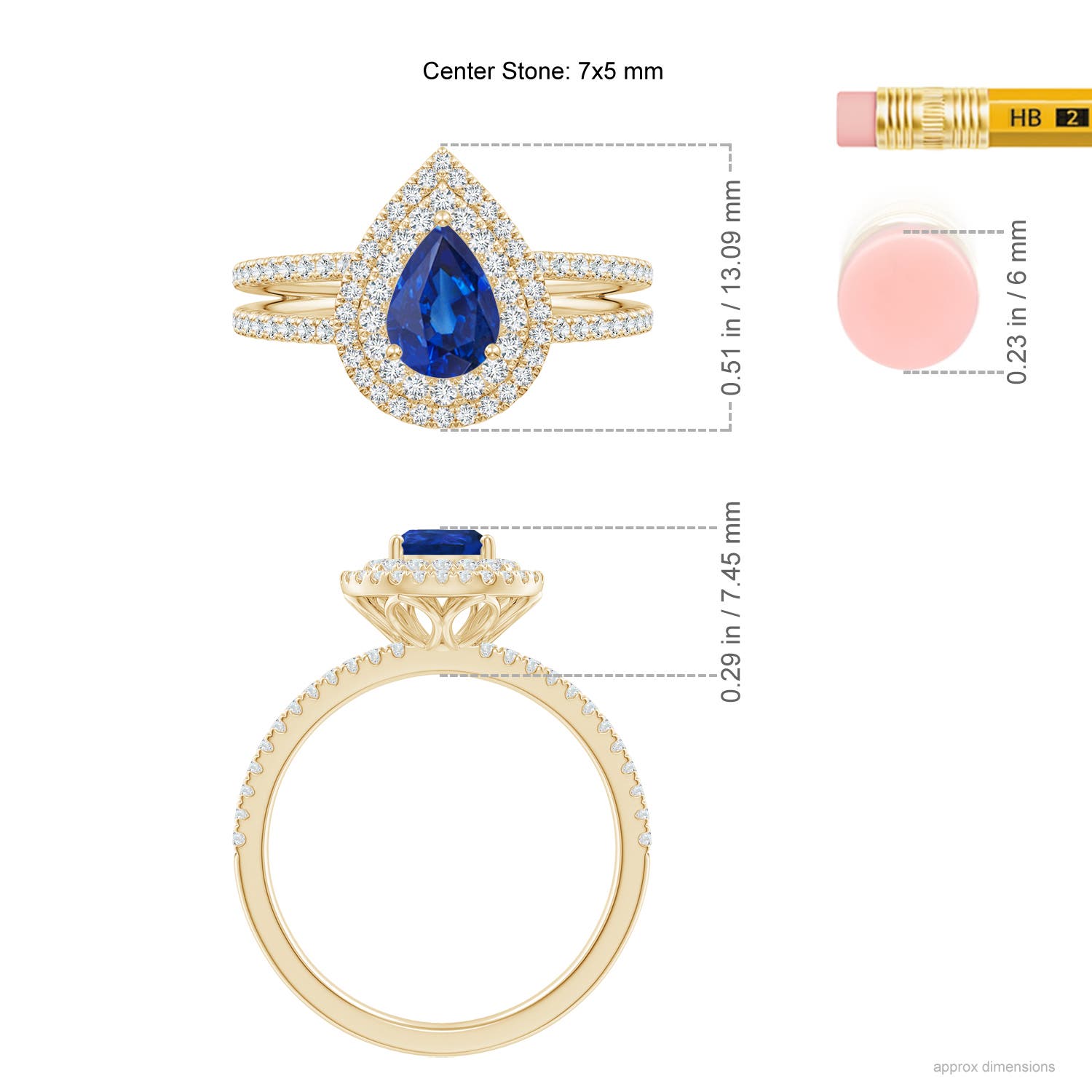 AAA - Blue Sapphire / 1.17 CT / 14 KT Yellow Gold