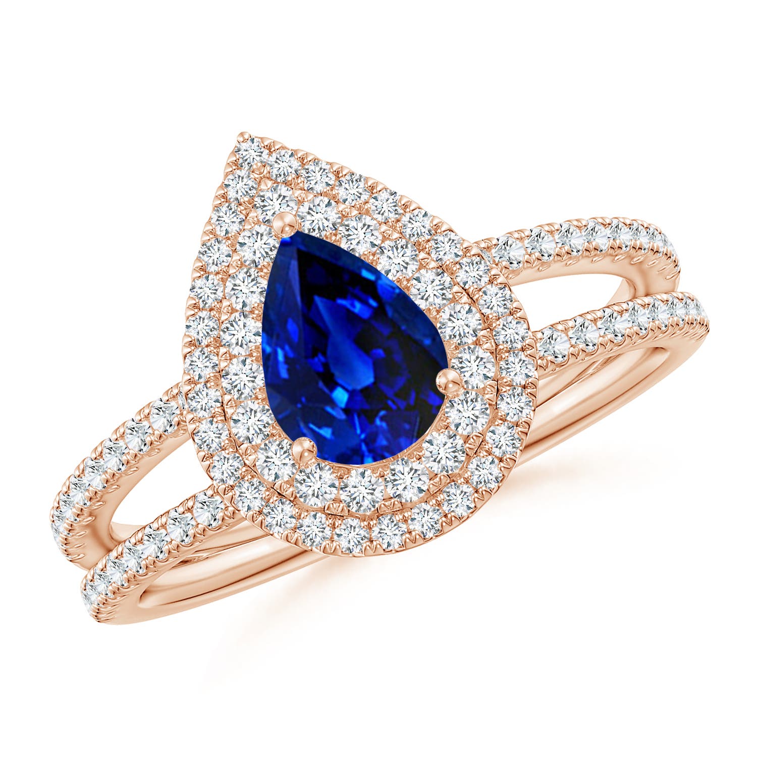 AAAA - Blue Sapphire / 1.17 CT / 14 KT Rose Gold