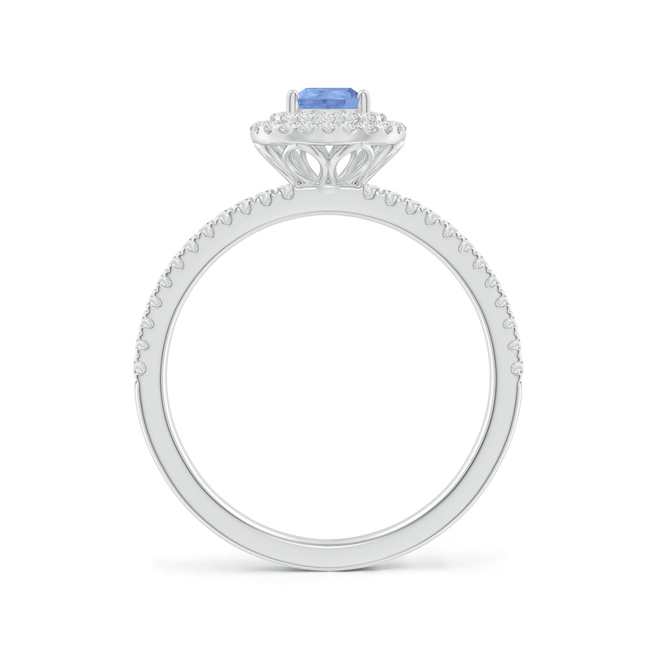 6x4mm A Split Shank Pear Tanzanite and Diamond Double Halo Ring in P950 Platinum side-1
