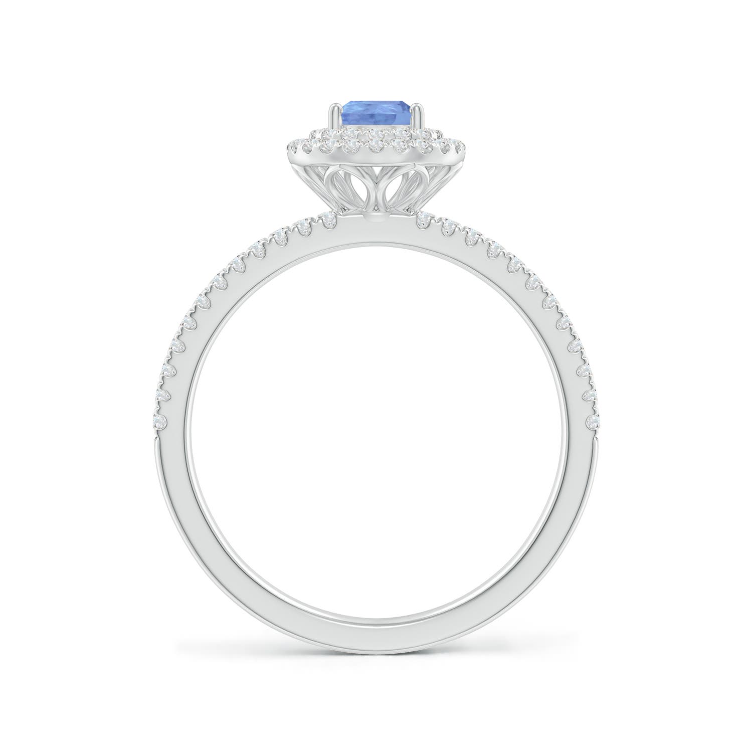 A - Tanzanite / 0.76 CT / 14 KT White Gold