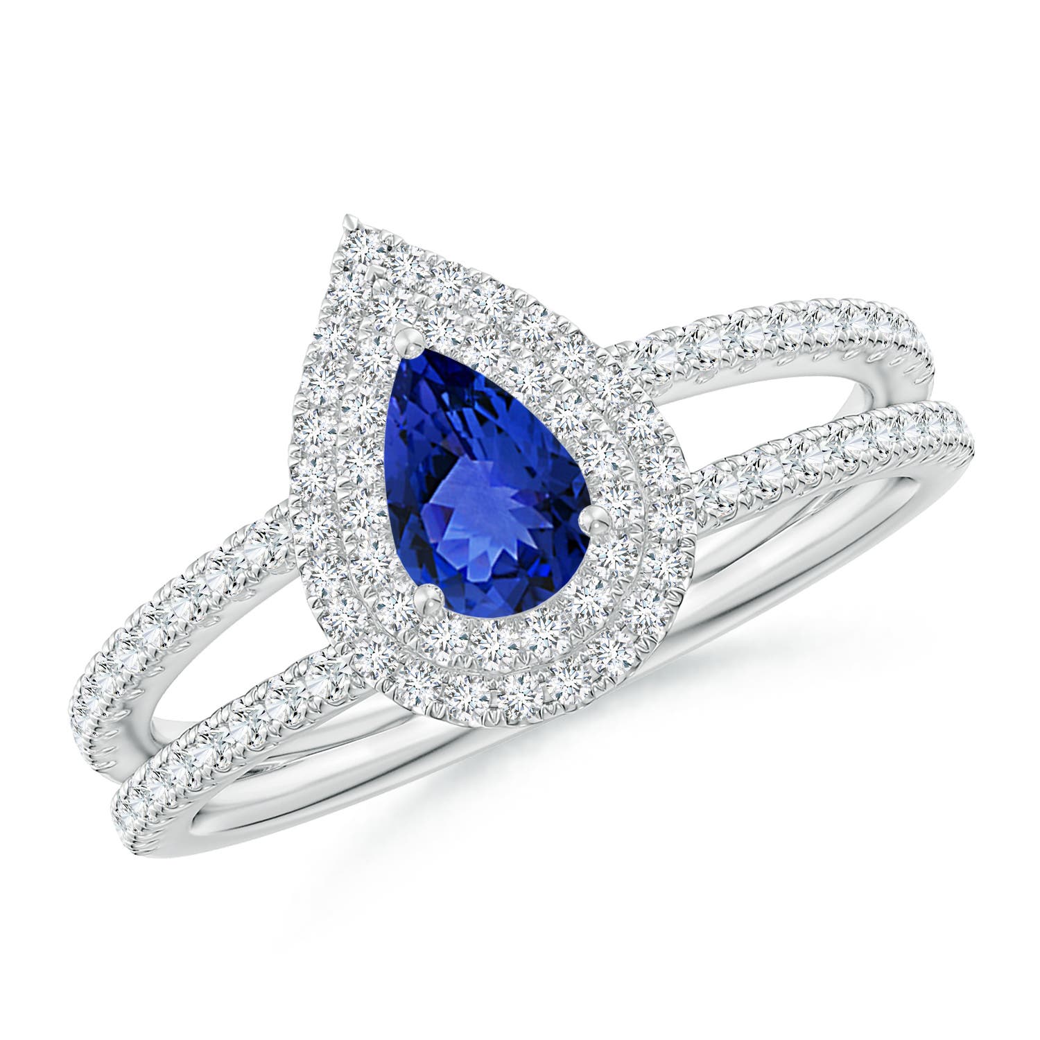 AAA - Tanzanite / 0.76 CT / 14 KT White Gold