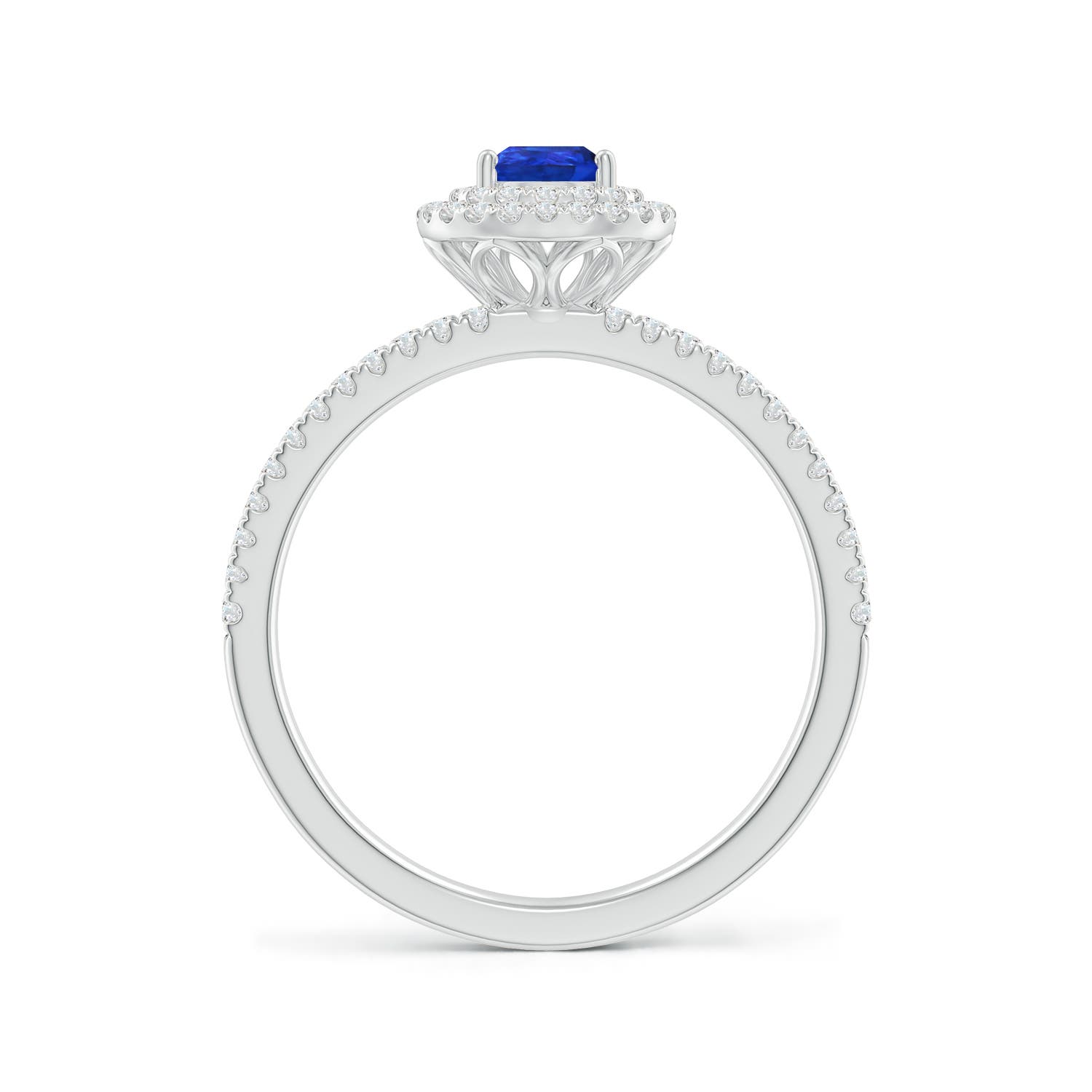 AAA - Tanzanite / 0.76 CT / 14 KT White Gold