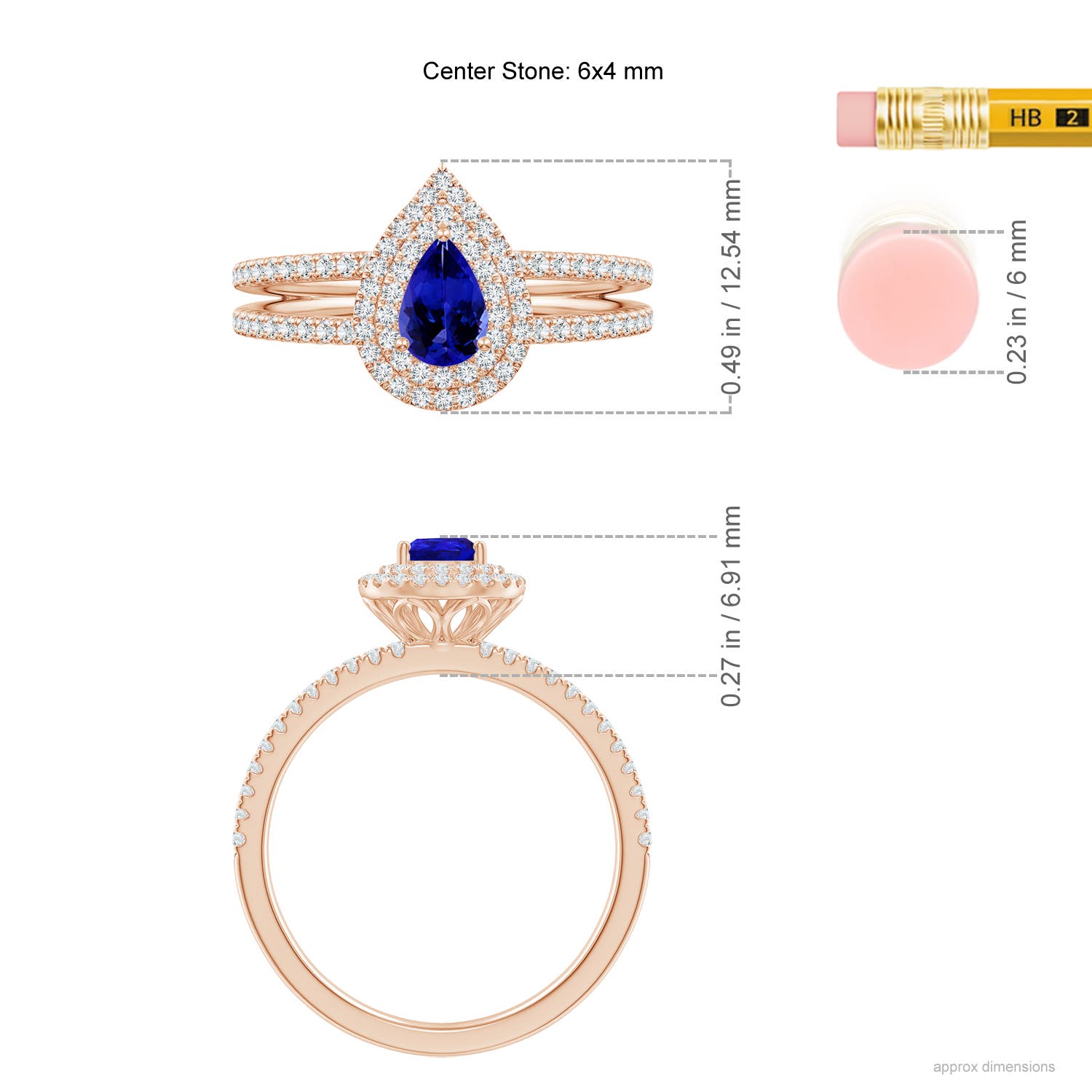 AAAA - Tanzanite / 0.76 CT / 14 KT Rose Gold