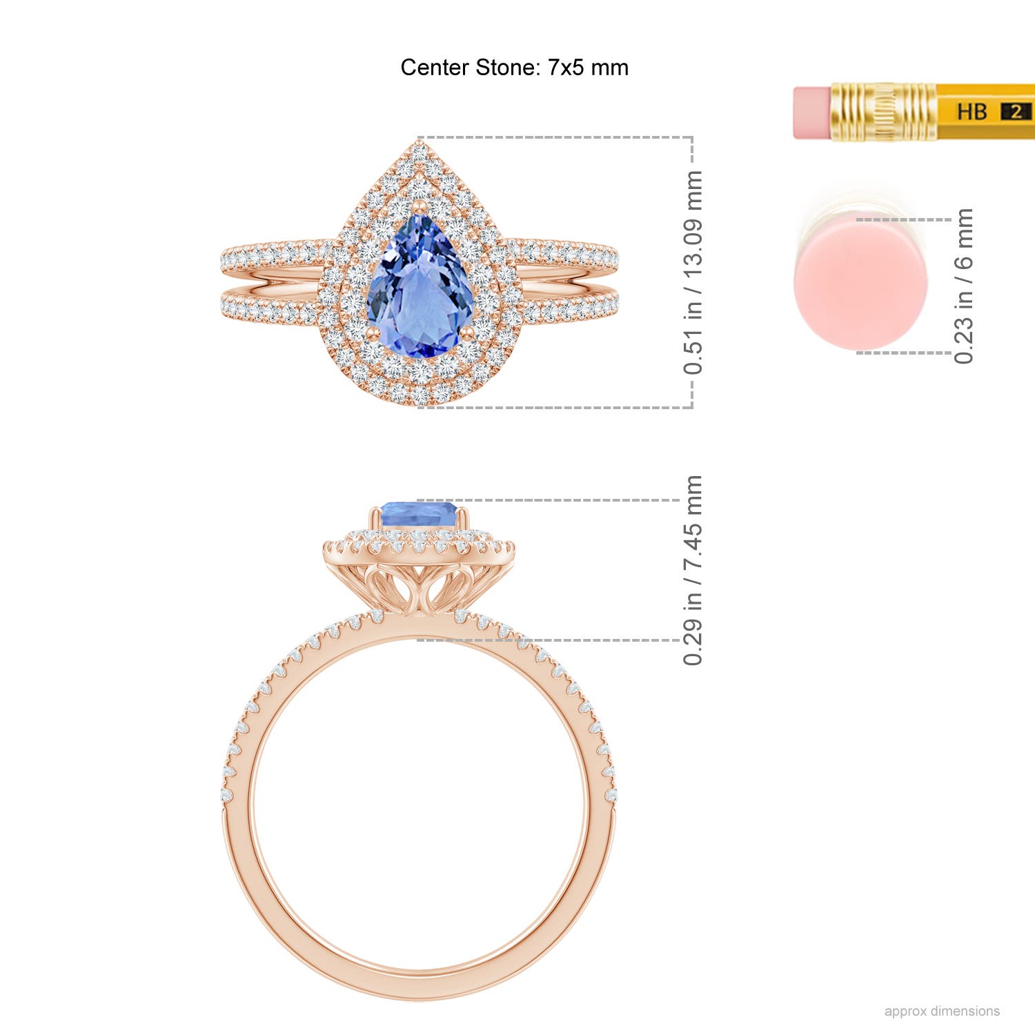 A - Tanzanite / 1.07 CT / 14 KT Rose Gold