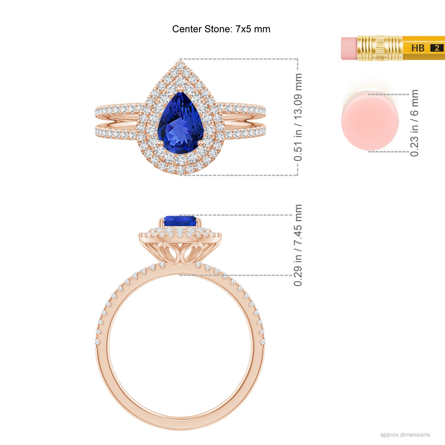 AAA - Tanzanite / 1.07 CT / 14 KT Rose Gold