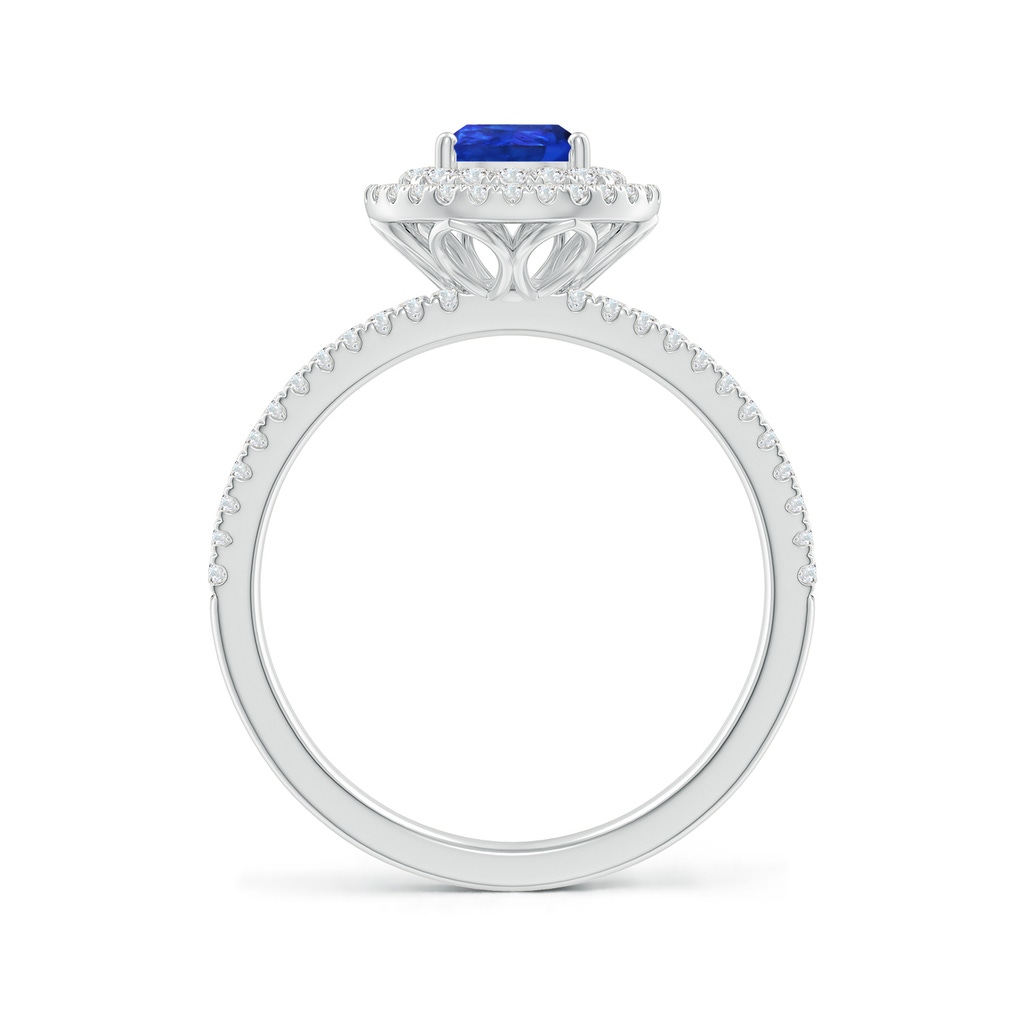 7x5mm AAA Split Shank Pear Tanzanite and Diamond Double Halo Ring in White Gold - side_1