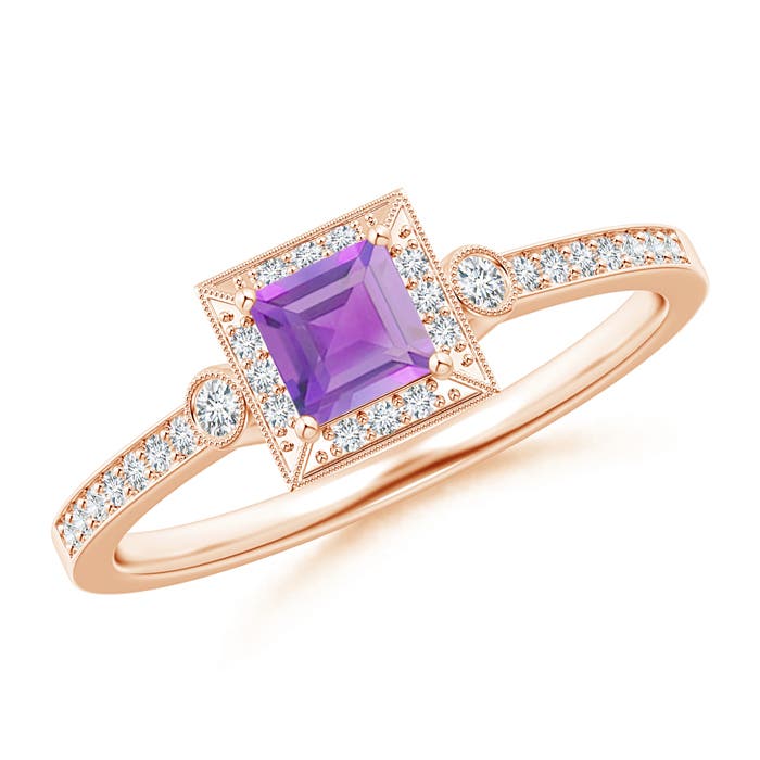 A - Amethyst / 0.49 CT / 14 KT Rose Gold