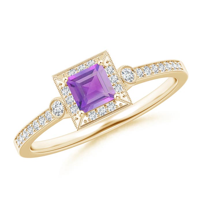 A - Amethyst / 0.49 CT / 14 KT Yellow Gold