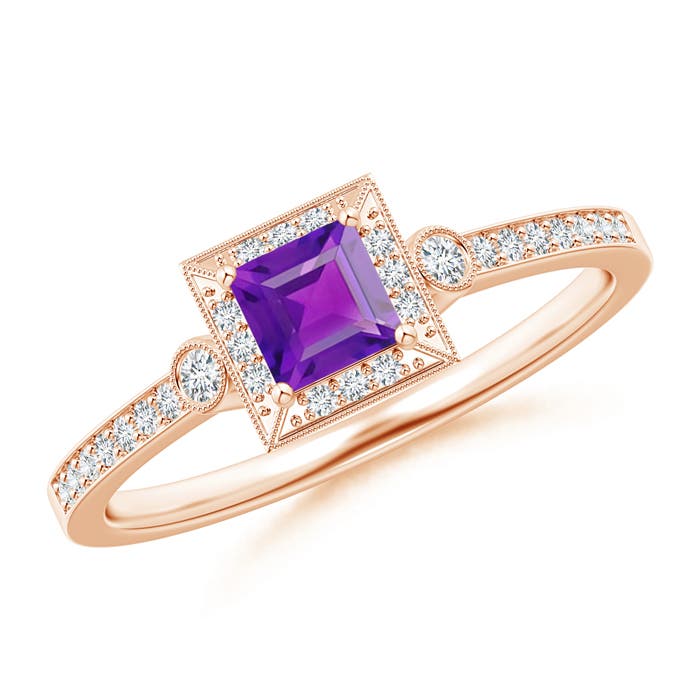 AA - Amethyst / 0.49 CT / 14 KT Rose Gold