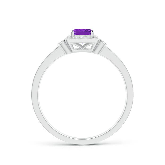 AA - Amethyst / 0.49 CT / 14 KT White Gold