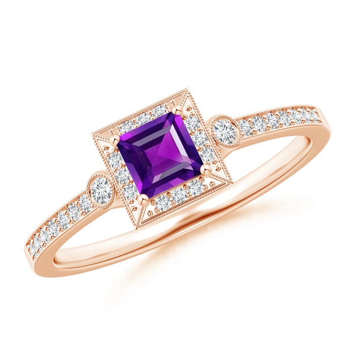 AAA - Amethyst / 0.49 CT / 14 KT Rose Gold