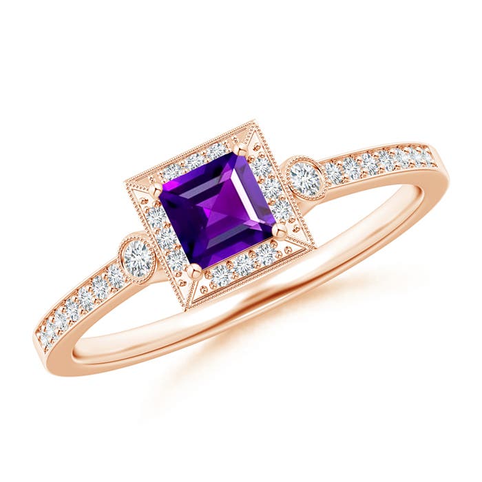 AAAA - Amethyst / 0.49 CT / 14 KT Rose Gold