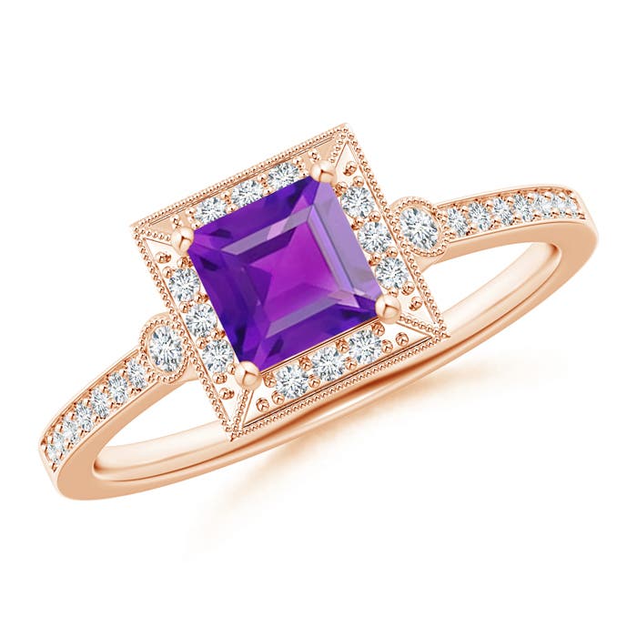 AA - Amethyst / 0.87 CT / 14 KT Rose Gold