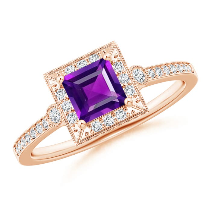 AAA - Amethyst / 0.87 CT / 14 KT Rose Gold