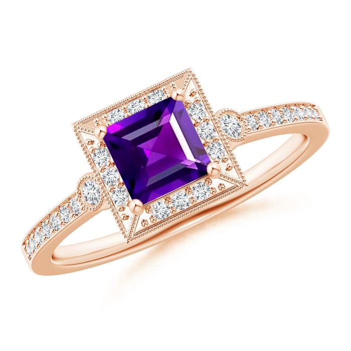 AAAA - Amethyst / 0.87 CT / 14 KT Rose Gold