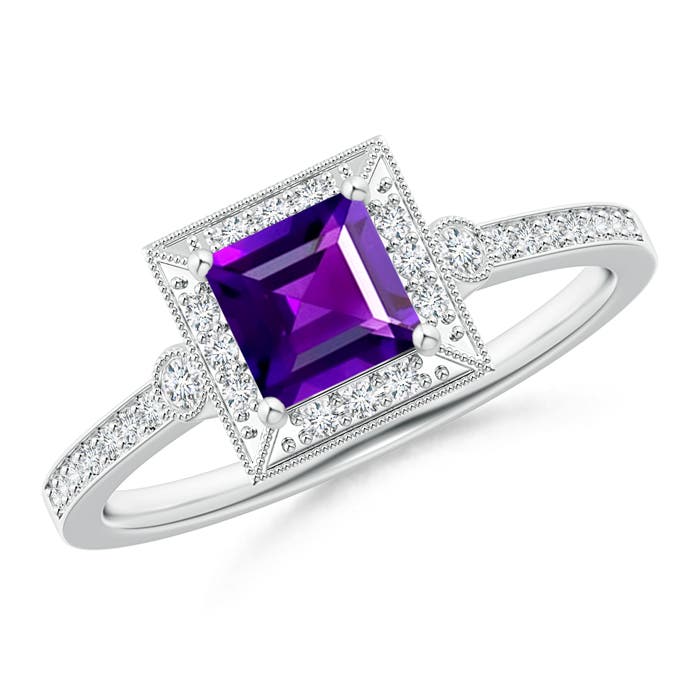 AAAA - Amethyst / 0.87 CT / 14 KT White Gold