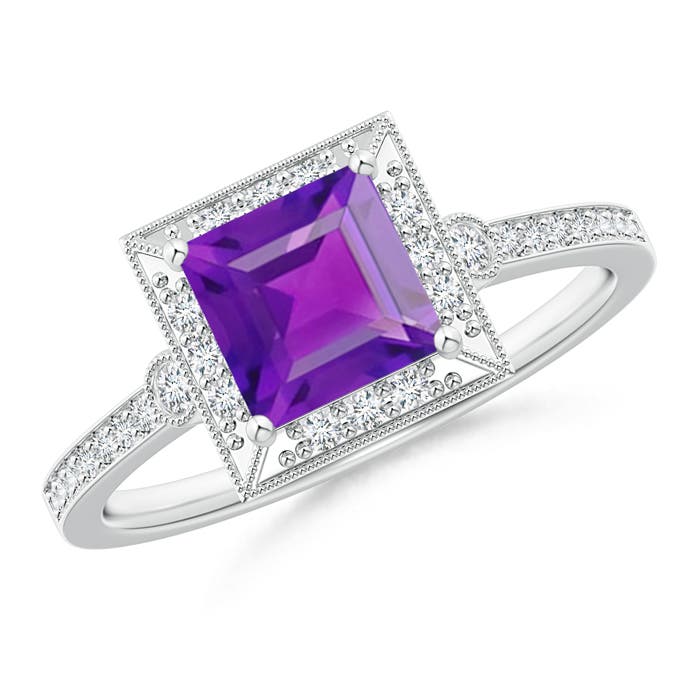 AA - Amethyst / 1.19 CT / 14 KT White Gold