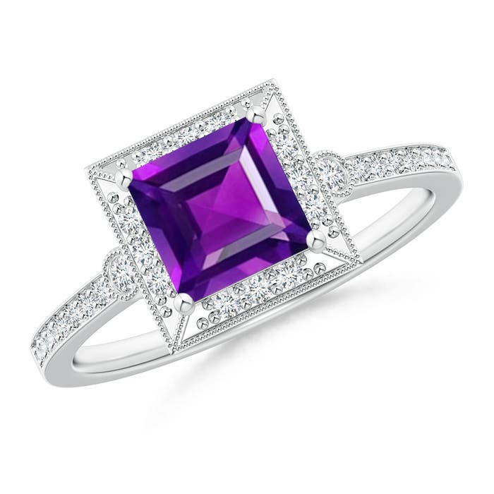 AAA - Amethyst / 1.19 CT / 14 KT White Gold